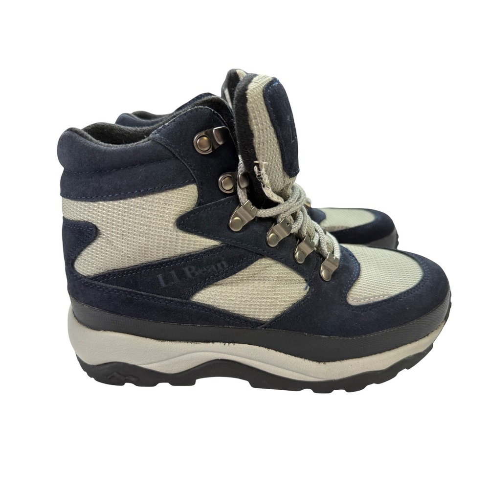 LL Bean Hiking Boots Womens‎ 8 Navy Blue Grey Excellent Primaloft Insulated